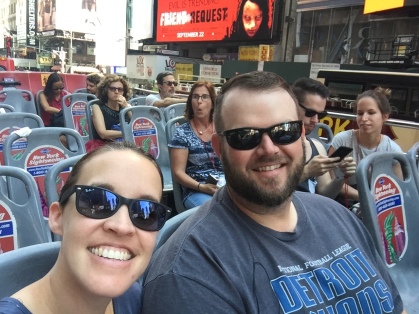 couple on a tour bus