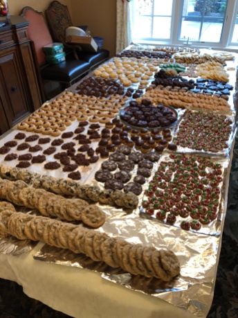 table full of cookies