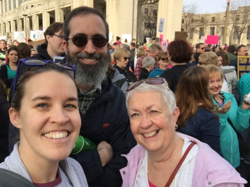 family at women's march rally